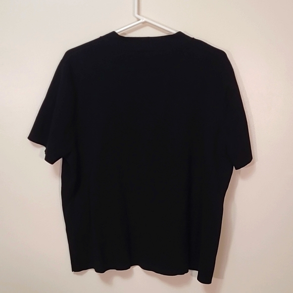 Talbots Woman Black Cotton Nylon Blend Short Sleeve Sweater Tee Size 2x - Picture 6 of 9
